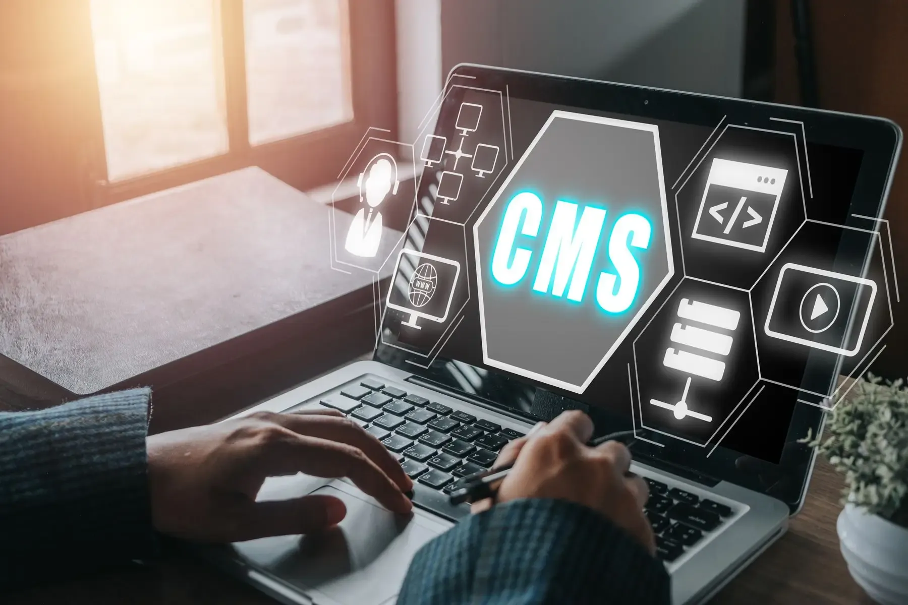 laptop showcasing cms