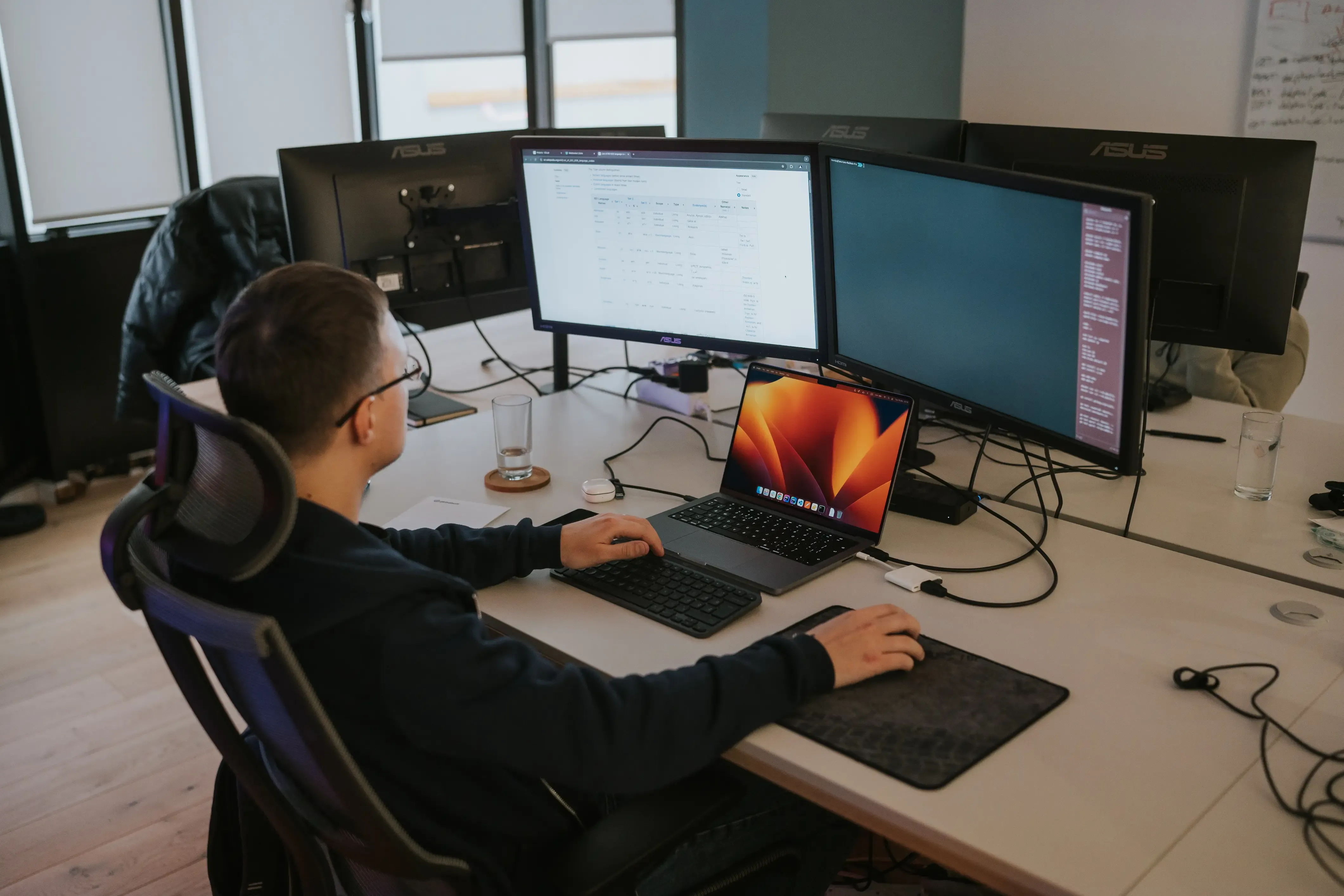 Developer working at his workstation