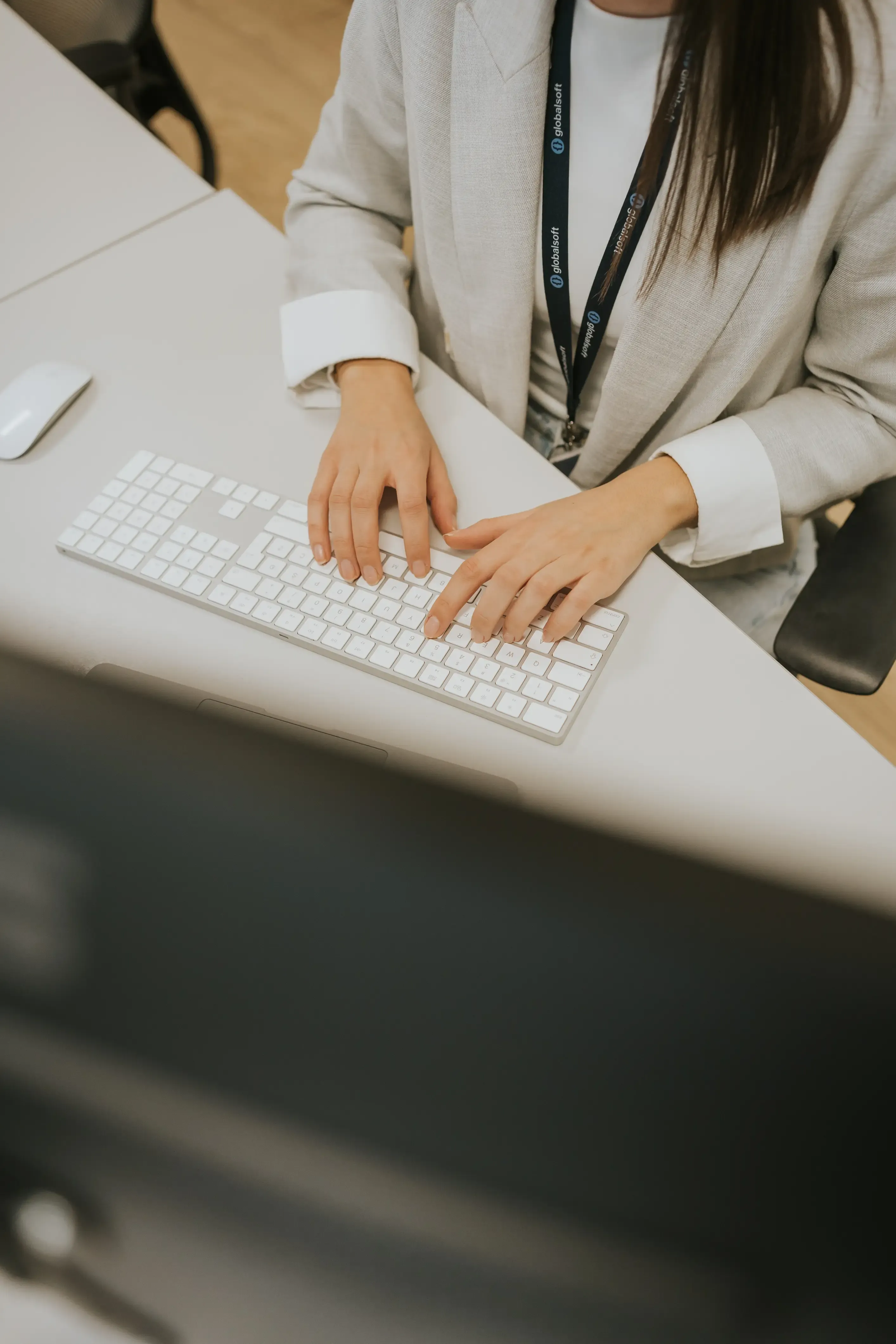 Female employee working at her laptop